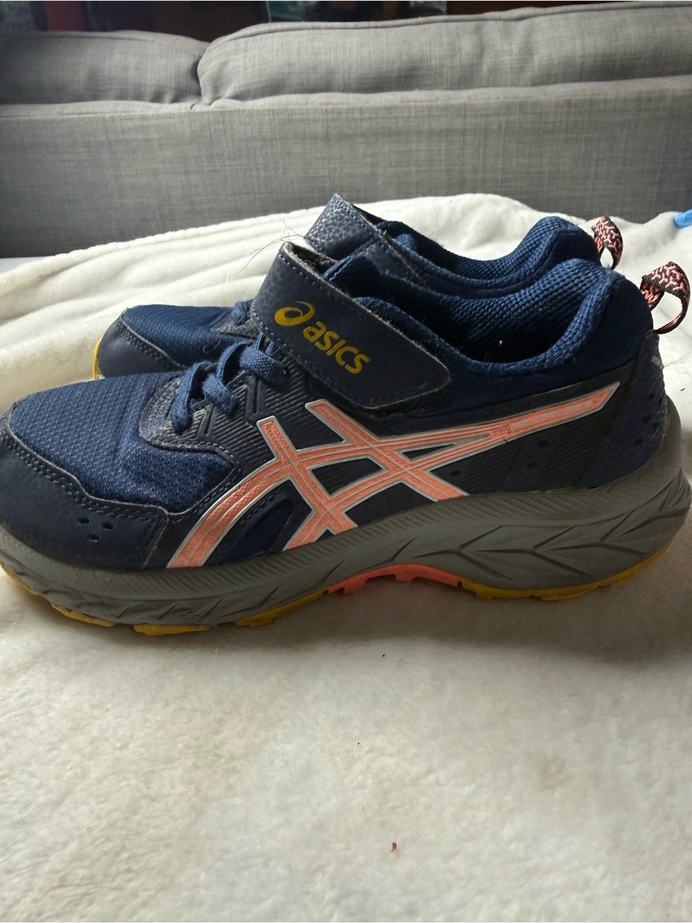 Asics Navy and Pink Kids' Athletic Sneakers